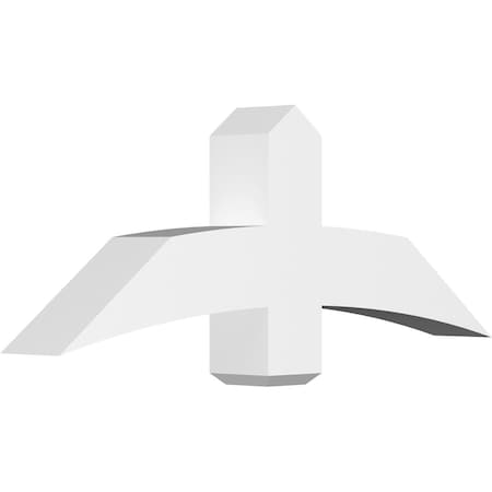 Ekena Millwork Bellingham Architectural Grade PVC Gable Bracket, 48"W x 18"H x 6"D x 6"F, 9/12 Pitch GBP048X18X0606BEL00